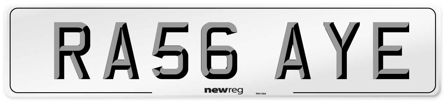 RA56 AYE Number Plate from New Reg